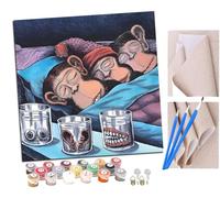 SENDJJ Paint by Numbers for Adults, 40x40 cm Acrylic Oil Paints by Numbers for Adults Beginner Kids Sleeping Monkey Painting Kit with 4 Brushes Watercolor Paints Easy