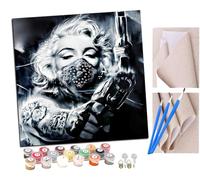 SENDJJ Paint by Numbers for Adults and Beginner Cool Girl Marilyn Monroe Kits On Canvas Without Frame DIY Color Oil Painting Acrylic Paints,Home Wall Decor 40X40CM