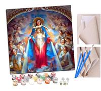 SENDJJ Paint by Numbers for Adults and Beginner Religious Figure Angel Kits On Canvas Without Frame DIY Color Oil Painting Acrylic Paints,Home Wall Decor 40X40CM