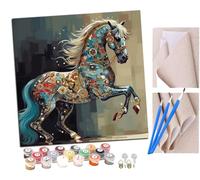 SENDJJ Paint by Numbers for Adults and Beginner Vintage Noble Horse Graffiti (41) Kits On Canvas Without Frame DIY Color Oil Painting Acrylic Paints,Home Wall Decor 40X40CM