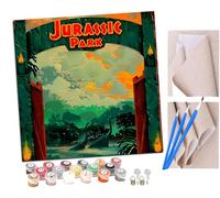 SENDJJ Paint by Numbers Jurassic Park Dinosaurs Paint by Numbers Kits for Adults Kids Beginners 40 x 50 cm Adults with Paintbrushes DIY Painting for Home Decoration Without Frame