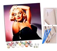 SENDJJ Paint by Numbers Marilyn Monroe in a Black Dress Paint by Numbers Kits for Adults Kids Beginners 40 x 50 cm Adults with Paintbrushes DIY Painting for Home Decoration Without Frame