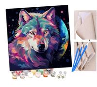 SENDJJ Paint by Numbers Wolf God, Colorful Universe (7) Paint by Numbers Kits for Adults Kids Beginners 40 x 50 cm Adults with Paintbrushes DIY Painting for Home Decoration Without Frame