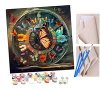 SENDJJ Paint by Numbersbutterfly Magic Circle (5) Kits for Adults Kids Beginners 40 x 40 cm Adults with Paintbrushes DIY Painting for Home Decoration Without Frame
