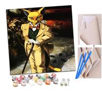 SENDJJ Paint by NumbersCartoon Cat Duke Kits for Adults Kids Beginners 40 x 40 cm Adults with Paintbrushes DIY Painting for Home Decoration Without Frame