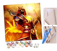 SENDJJ Paint by NumbersCartoon Egyptian God Anubis (17) Kits for Adults Kids Beginners 40 x 40 cm Adults with Paintbrushes DIY Painting for Home Decoration Without Frame