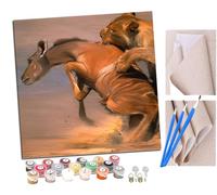 SENDJJ Paint by NumbersLion Hunting Animals - Kits for Adults Kids Beginners 40 x 40 cm Adults with Paintbrushes DIY Painting for Home Decoration Without Frame