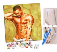 SENDJJ Paint by NumbersMuscle Male Nude Art Kits for Adults Kids Beginners 40 x 40 cm Adults with Paintbrushes DIY Painting for Home Decoration Without Frame
