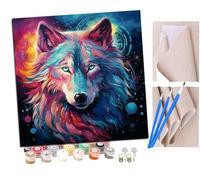SENDJJ Paint by Numberswolf God, Colorful Universe (2) Kits for Adults Kids Beginners 40 x 40 cm Adults with Paintbrushes DIY Painting for Home Decoration Without Frame