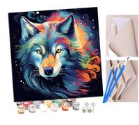 SENDJJ Paint by Numberswolf God, Colorful Universe (3) Kits for Adults Kids Beginners 40 x 40 cm Adults with Paintbrushes DIY Painting for Home Decoration Without Frame