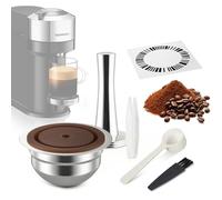 Sendoger 80ml/2.7oz with Tamper Reusable Stainless Steel Coffee Capsule, Refillable Pod Compatible with Nespresso Vertuo Next Plus Pop, VertuoLine GCA1, ENV135S ENV135B ENV135T ENV135R, 1 Count