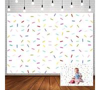 Sendy 7x5ft Donut Birthday Party Backdrop Grow Up Baby Sprinkle Decorations Happy First Newborn Shower Banner Bright Confetti Background Portrait Photo Shoot Studio Props, white,color