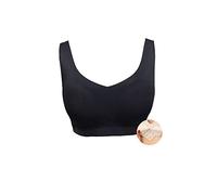 Sendyou Seamless Mastectomy Bra for Women Breast Prosthesis with Pockets 34-42ABCD SY16 (XXL, Black)