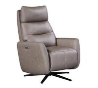 seneca leather lift electric recliner chair in dark taupe