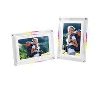SENECESLI 10.1 Inch Digital Picture Frame, Smart WiFi Photo Frame with LED Color Changing Lights, Auto Rotate Display, 3000mAh Battery, 8GB Memory, for Home Office Decor, Video Music Player