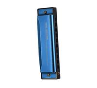 SENECESLI 10 Hole Blues Harmonica Key of C Mouthorgan ABS Reeds Mirror Surface Design for Students Kids with Clean Cloth Blue (Blue)