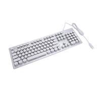 SENECESLI 104 Keys RGB Mechanical Gaming Keyboard, Backlit USB Wired Keyboard with Blue Switch, Computer Keyboard for Desktop PC (White)