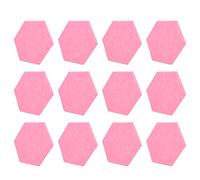 SENECESLI 12Pcs Soundproof Hex Adhesive Acoustic Panels with Strong Practicability,Noise Reduction Polyester Fiber Panels for Recording Studio,Stage (Pink)