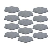 SENECESLI 12Pcs Soundproof Hex Adhesive Acoustic Panels with Strong Practicability,Noise Reduction Polyester Fiber Panels for Recording Studio,Stage (Dark Gray)