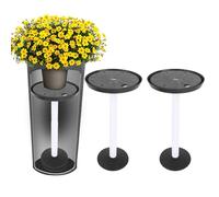 SENECESLI 2 Pack Adjustable Universal Plant Risers for Pot Inside, 11-17in Rise Planter Filler Inserts for Tall Flower Pots and Large Plant Pots (Black)