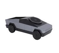 SENECESLI 3 In 1 Wireless Charging Station for Phone & Smartwatch & Earphone, Car Model 1:25 Scale, Rotating Charger with Ambient Light (Gray)