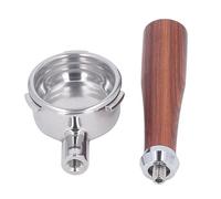 SENECESLI 58mm Bottomless Portafilter Solid Wood Handle Stainless Steel Basket Detachable 3 Ear Coffee Portafilter for Barsetto (E Classic Rosewood)
