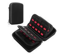 SENECESLI 80 Slots Game Cartridge Holder Case EVA Nylon Hard Shell Storage Organizer for PS Vita Portable Travel Card Holder with Game Storage Card Case