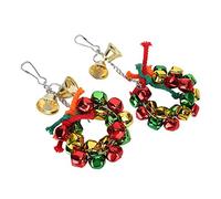SENECESLI Birdcage Bell Garland Toy Long-Lasting Colorful Bell Birds Mental Stress Relief for Birdcage Decorate 2Pcs Metal 7.7in