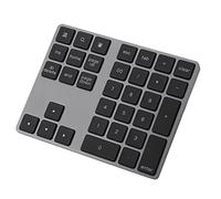 SENECESLI Bluetooth Number Pad, Aluminum USB Rechargeable Wirelesss Numeric Keypad, 34 Keys External Numpad Keyboard Data Entry for Computers PC Laptops for Windowss IOS Android, Black