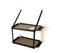 SENECESLI Cat Window Perch Hammock Bed with Double Deck, 44lbs Weight Capacity, Suitable for Cats to Sunbathe and Enjoy the View, PVC and Velvet (Multicolor)