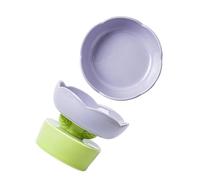 SENECESLI Ceramic Cat Food Bowl, Raised Pet Food Bowl with Non-Slip Feet and Large Capacity for Cats and Dogs, Cute Flower Shape, Orange (Purple)
