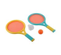 SENECESLI Children Badminton Racket Set, Lightweight Kids Tennis Racket with Non-Slip Soft Grip and 2 Balls, for Kids Outdoor Games and Backyard Sports (Blue Yellow)