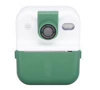 SENECESLI Children's Camera Instant Print, 2.4 -BCSIPS Screen Music Player App Connected Printing 1080p Digital Camera Multifunctional for Camping (Green)