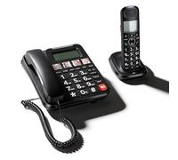 SENECESLI Corded Cordless Phone, Expandable Home Phone System with Answering Machine and Caller ID, 1 Base and 1 Handset Full Duplex Speakerphone, 3 Inch Display (UK)