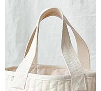 SENECESLI Cotton Baby Bottle Storage Bag, Stroller Bucket Diaper Organizer, Embroidered, Cute and Adorable, Large Capacity Baby Essentials Storage (Small Tulip Pattern)