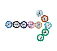 SENECESLI Diverse Face Values Poker Chips Fine Workmanship Poker Accessories 100PCS for Beginner/Professional for Clay/Iron Sheet (2)