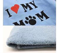 SENECESLI Dog Hoodie, I Love My Mom Printed Sweatshirt Puppy Clothes Warm Fleece Pullover With Adjustable Fit For Small Medium Large Dogs (blue #56)