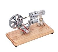 SENECESLI Educational Stirling Engine Motor Model Low Noise Low Pollution, Great Teacher Demonstration Prop, Zinc Alloy, Mirror, 6.3 X 3. X .7in