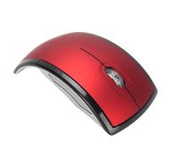 SENECESLI Foldable Wireless Mouse with Battery Status Indicator, ABS Portable Compact Wireless Folding Mouse, 2.4GHz Wireless Cordless USB Receiver for PC Laptop Computer (Red)