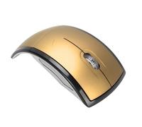 SENECESLI Foldable Wireless Mouse with Battery Status Indicator, ABS Portable Compact Wireless Folding Mouse, 2.4GHz Wireless Cordless USB Receiver for PC Laptop Computer (Gold)
