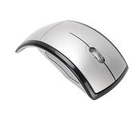 SENECESLI Foldable Wireless Mouse with Battery Status Indicator, ABS Portable Compact Wireless Folding Mouse, 2.4GHz Wireless Cordless USB Receiver for PC Laptop Computer (Silver)