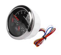 SENECESLI Heavy Duty Electric Tachometer, Water Temperature and Oil Pressure Gauge for Truck Yacht RV, 3 in 1 Gauge with 7 Color Backlight (Black Dial Silver Bezel)