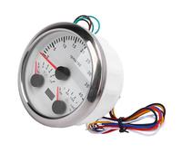 SENECESLI Heavy Duty Electric Tachometer, Water Temperature and Oil Pressure Gauge for Truck Yacht RV, 3 in 1 Gauge with 7 Color Backlight (White Dial Silver Bezel)