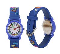 SENECESLI Kid Cartoon Watch Cute Letter Pattern Children Wrist Time Recognition Tool for Boys and Girls Pink PVC Acrylic Glass 1 Watch (#3)