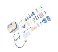 SENECESLI Kids Doctor Toys Educational Simulation Care Set for Children Nurse , Safe Material Portable Tote for Health Education (Blue)
