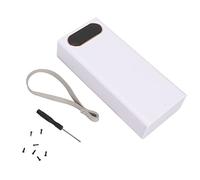 SENECESLI L16 16x18650 DIY Power Bank 2 USB Output Battery Case with LCD Display and Micro Type C Input Port (White)