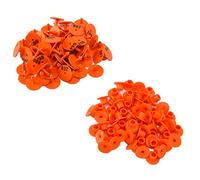SENECESLI Livestock Ear Tag Convenient Identification Round Ear Tag for Various Animals, 100pcs (Orange)