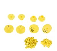 SENECESLI Livestock Ear Tag Convenient Identification Round Ear Tag for Various Animals, 100pcs (Yellow)
