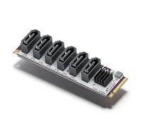 SENECESLI M.2 to SATA Adapter Card, 6 Port PCIe to SATA Expansion Card with Smart Indicator for NAS, Wins, Linux, Mac OS Systems