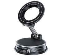 SENECESLI Magnetic Car Phone Holder, 360 Degree Adjustable with Nano Gel Suction Cup and Vacuum Lock Technology, Super Strong N52 Magnets for Dashboard Glass Gym Equipment (Silver)